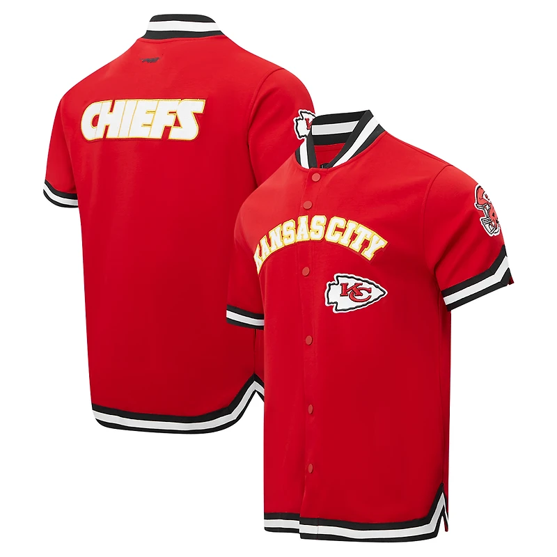 Men's Pro Standard Red Kansas City Chiefs Classic Warm-Up Short Sleeve Full-Snap Jacket