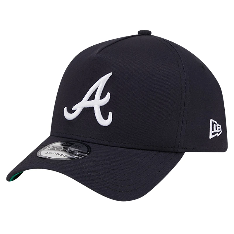 Men's New Era Navy Atlanta Braves Team Color A-Frame 9FORTY Adjustable Hat
