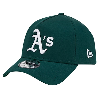 Men's New Era Green Athletics Team Color A-Frame 9FORTY Adjustable Hat