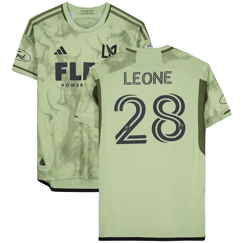 Tony Leone LAFC Autographed Match-Used #28 Green Jersey from the 2023 MLS Season