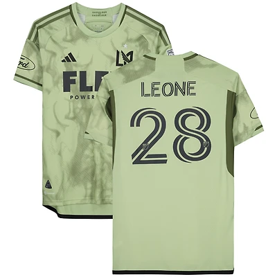 Tony Leone LAFC Autographed Match-Used #28 Green Jersey from the 2023 MLS Season