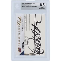 Charlton Heston Historical Figures Autographed 2009 Upper Deck Prominent Cuts Cut Signatures #PC-HE #8/16 BGS Authenticated 8.5 Card