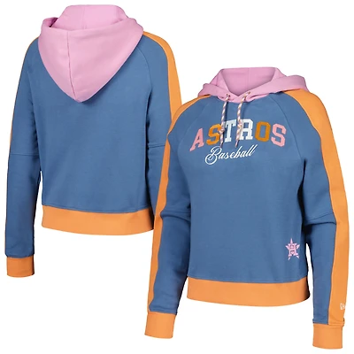 Women's New Era Light Blue Houston Astros Fashion Color Pop Pullover Hoodie