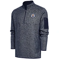 Men's Heather Navy Manchester City Elevate Quarter-Zip Pullover