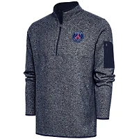Men's Heather Navy Paris Saint-Germain Elevate Quarter-Zip Pullover