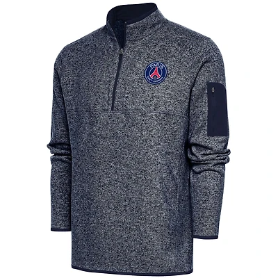 Men's Heather Navy Paris Saint-Germain Elevate Quarter-Zip Pullover