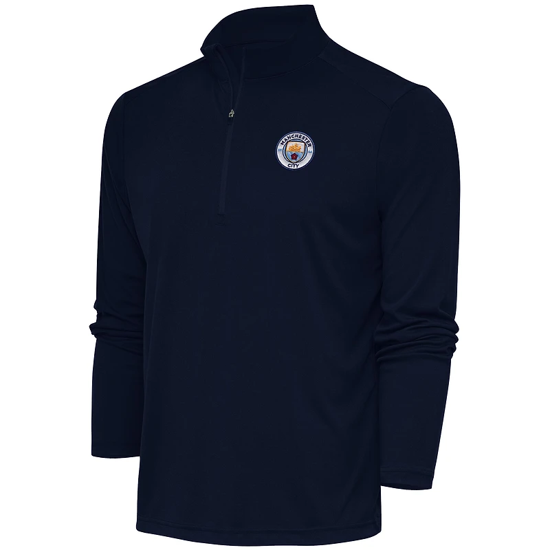 Men's Navy Manchester City Statement Quarter-Zip Pullover