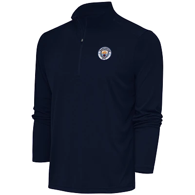 Men's Navy Manchester City Statement Quarter-Zip Pullover