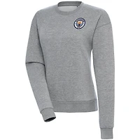 Women's Heather Gray Manchester City Takeover Crewneck Pullover Sweatshirt