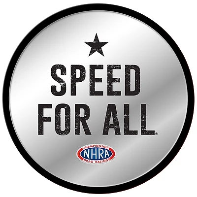 NHRA Speed For All 17.5" Modern Disc Mirrored Wall Sign