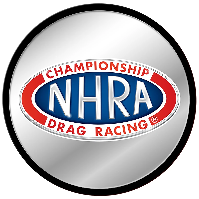 NHRA Championship Drag Racing 17.5" Modern Disc Mirrored Wall Sign