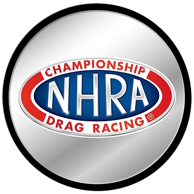 NHRA Championship Drag Racing 17.5" Modern Disc Mirrored Wall Sign