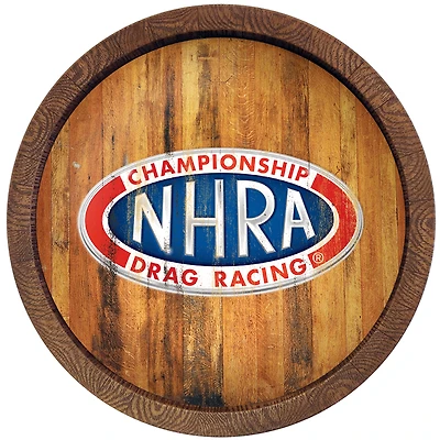 NHRA Championship Drag Racing 20.25'' Distressed Faux Barrel Top Sign
