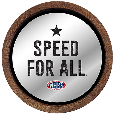 NHRA Speed For All 20.25'' Barrel Top Framed Mirror Sign