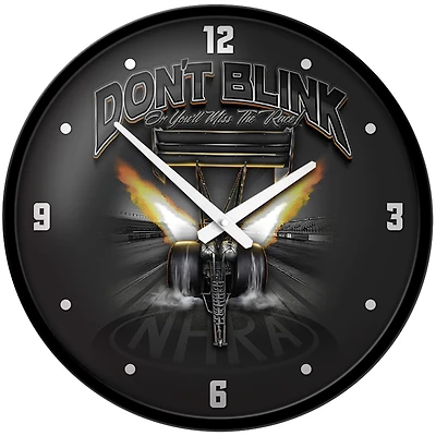 NHRA Don't Blink or You'll Miss the Race 17.5" Modern Disc Wall Clock