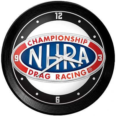 NHRA Championship Drag Racing 15" Ribbed Frame Wall Clock