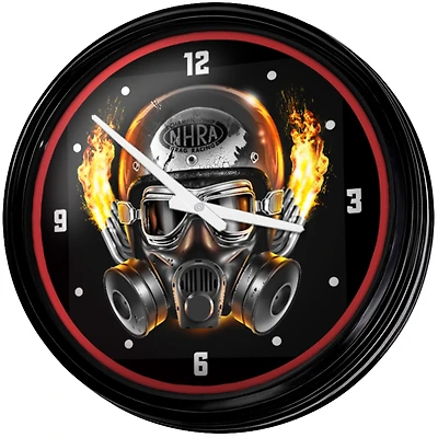 NHRA Gas Mask 18.75" Retro Lighted Wall Clock