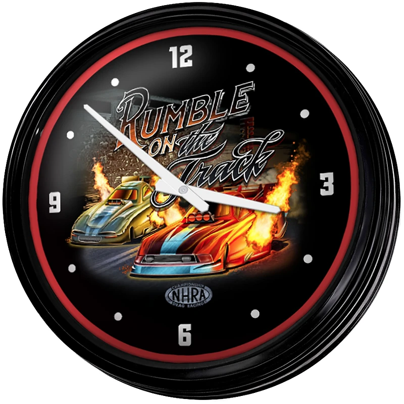 NHRA Rumble on the Track 18.75" Retro Lighted Wall Clock