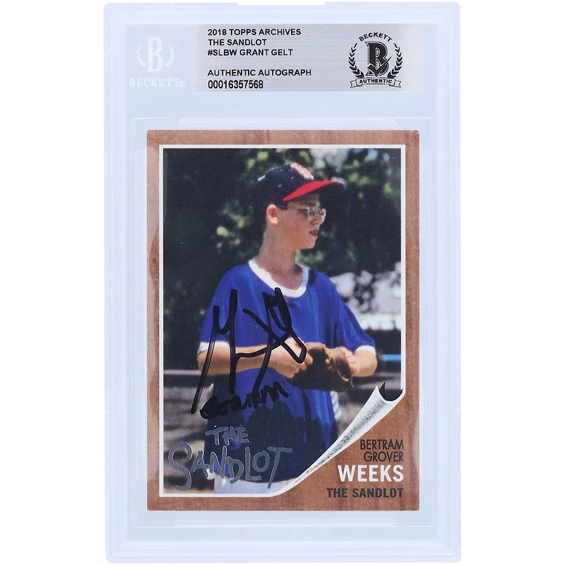 Grant Gelt The Sandlot Autographed 2018 Topps Archives #SL-BW BAS Authenticated Card with "Bertram" Inscription