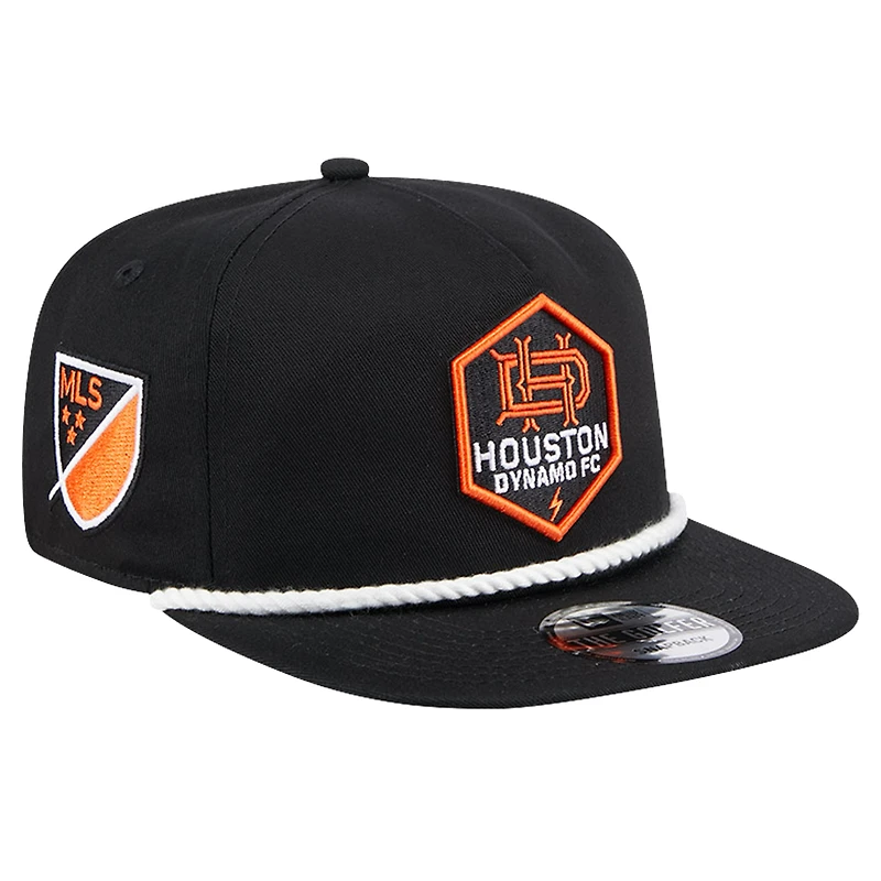 Men's New Era Black Houston Dynamo FC 2024 Kick Off Collection Golfer Snapback Hat