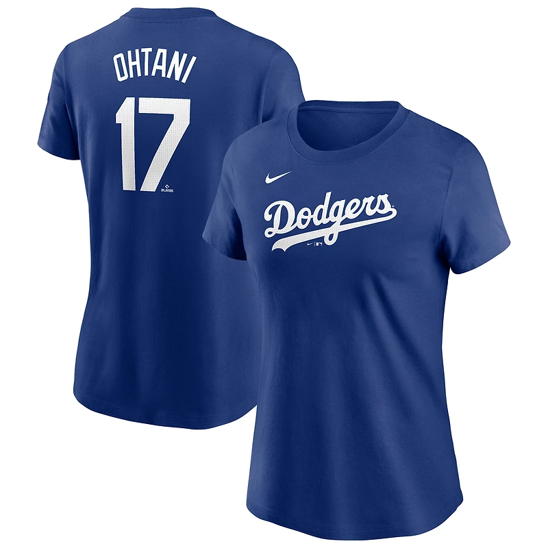 Women's Nike Shohei Ohtani Royal Los Angeles Dodgers 2024 Fuse Name & Number T-Shirt