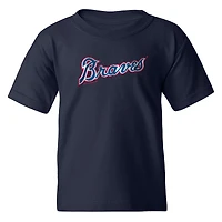 Youth Soft as a Grape Navy Atlanta Braves Cooperstown Collection T-Shirt