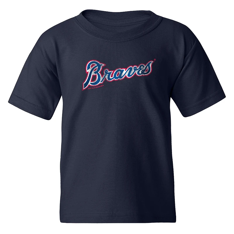 Youth Soft as a Grape Navy Atlanta Braves Cooperstown Collection T-Shirt