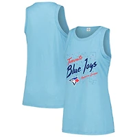 Women's Soft as a Grape Powder Blue Toronto Blue Jays Gauze High Neck Tank Top