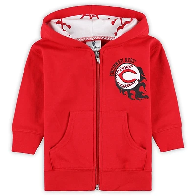 Infant Soft as a Grape Red Cincinnati Reds Baseball Full-Zip Hoodie