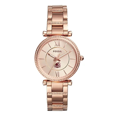 Women's Fossil Rose Gold Elon Phoenix Carlie Stainless Steel Watch