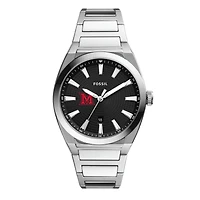Men's Fossil Miami University RedHawks Everett Stainless Steel Watch