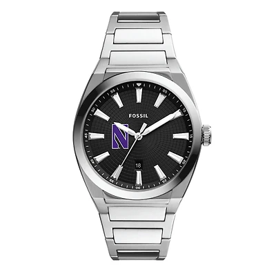 Men's Fossil Northwestern Wildcats Everett Stainless Steel Watch