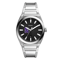 Men's Fossil Northwestern Wildcats Everett Stainless Steel Watch