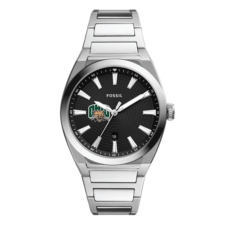Men's Fossil Ohio Bobcats Everett Stainless Steel Watch