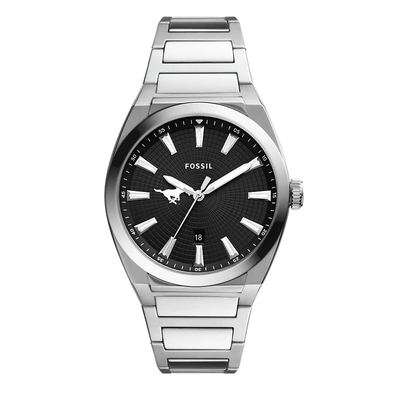 Men's Fossil SMU Mustangs Everett Stainless Steel Watch