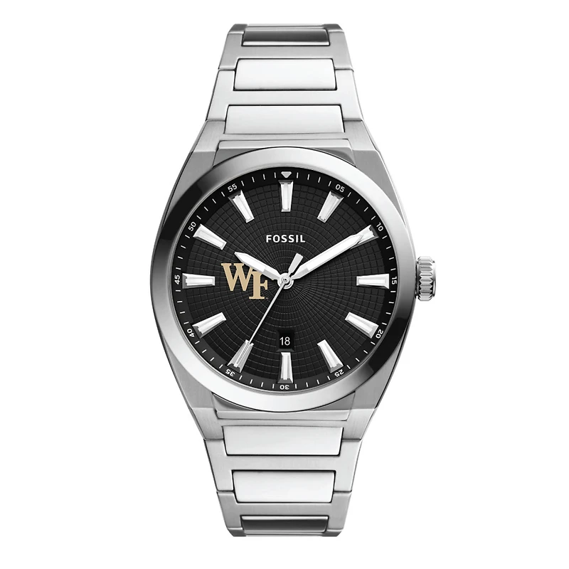 Men's Fossil Wake Forest Demon Deacons Everett Stainless Steel Watch