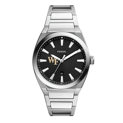 Men's Fossil Wake Forest Demon Deacons Everett Stainless Steel Watch