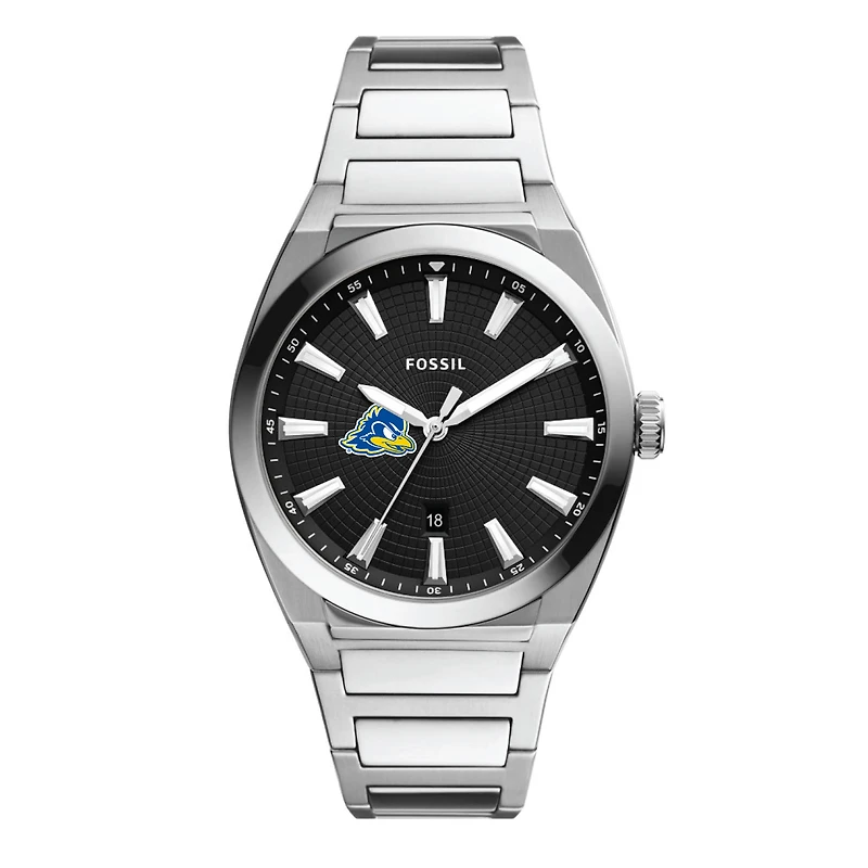 Men's Fossil Delaware Fightin' Blue Hens Everett Stainless Steel Watch