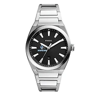 Men's Fossil Johns Hopkins Blue Jays Everett Stainless Steel Watch