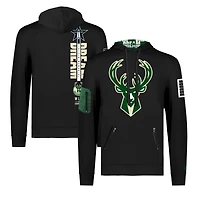 Unisex FISLL x Black History Collection  Black Milwaukee Bucks Pullover Hoodie