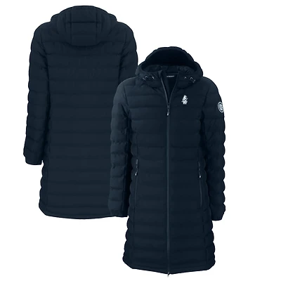 Women's Cutter & Buck Navy Chicago Cubs Cooperstown Collection Mission Ridge Repreve Eco Insulated Long Full-Zip Puffer Jacket