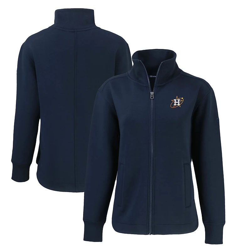 Women's Cutter & Buck Navy Houston Astros City Connect Roam Eco Recycled Full-Zip Jacket