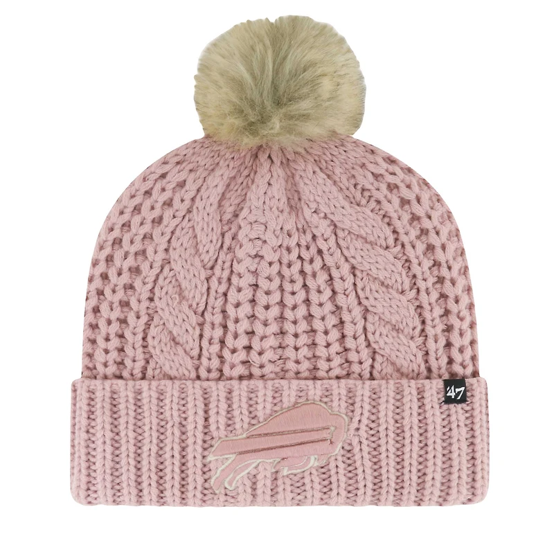 Women's '47 Dusty Rose Buffalo Bills Meeko Cuffed Knit Hat with Pom