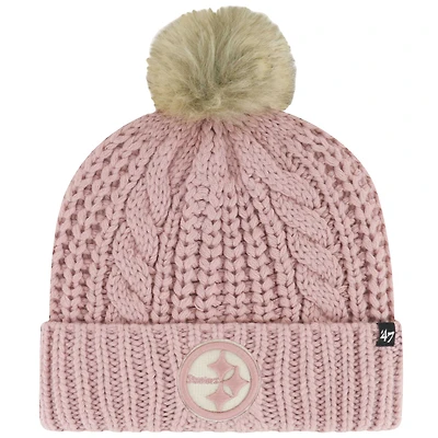 Women's '47 Dusty Rose Pittsburgh Steelers Meeko Cuffed Knit Hat with Pom