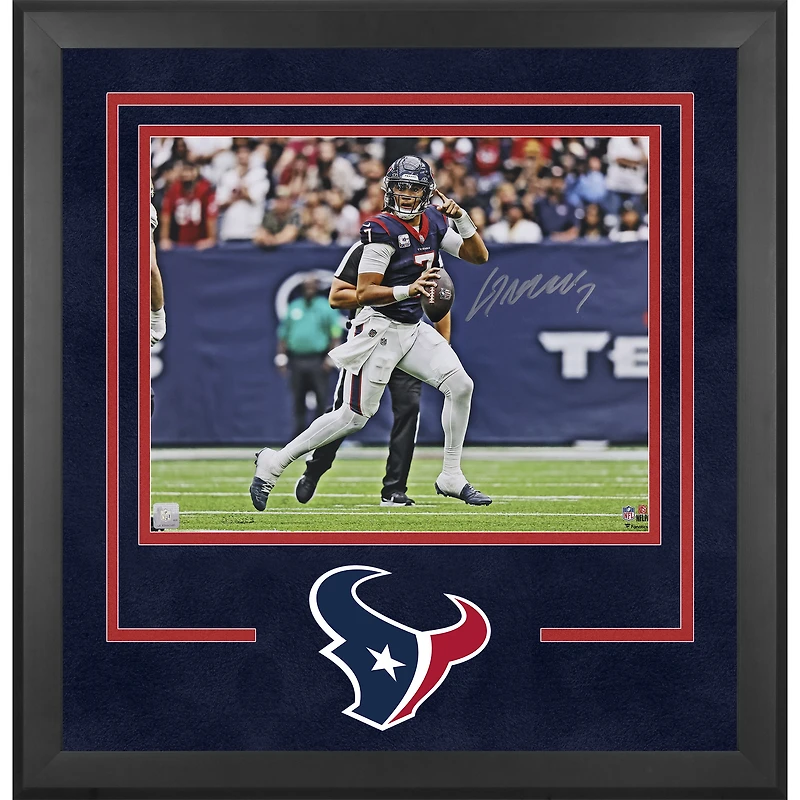 C.J. Stroud Houston Texans Autographed Deluxe Framed 16" x 20" Pointing Downfield Photograph