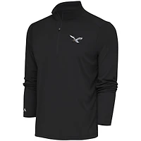 Men's Antigua Philadelphia Eagles Throwback Logo Tribute Quarter-Zip Pullover Top