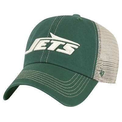 Men's '47  Green/Natural New York Jets Trawler Clean Up Trucker Adjustable Hat