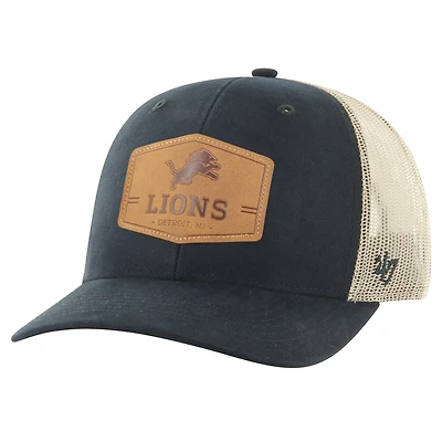 Men's '47 Dark Navy/Natural Detroit Lions Rawhide Trucker Adjustable Hat