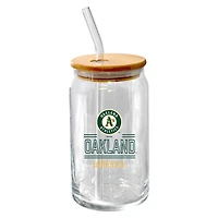 The Memory Company Athletics 16oz. Classic Crew Beer Glass with Bamboo Lid