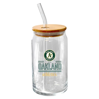 The Memory Company Athletics 16oz. Classic Crew Beer Glass with Bamboo Lid
